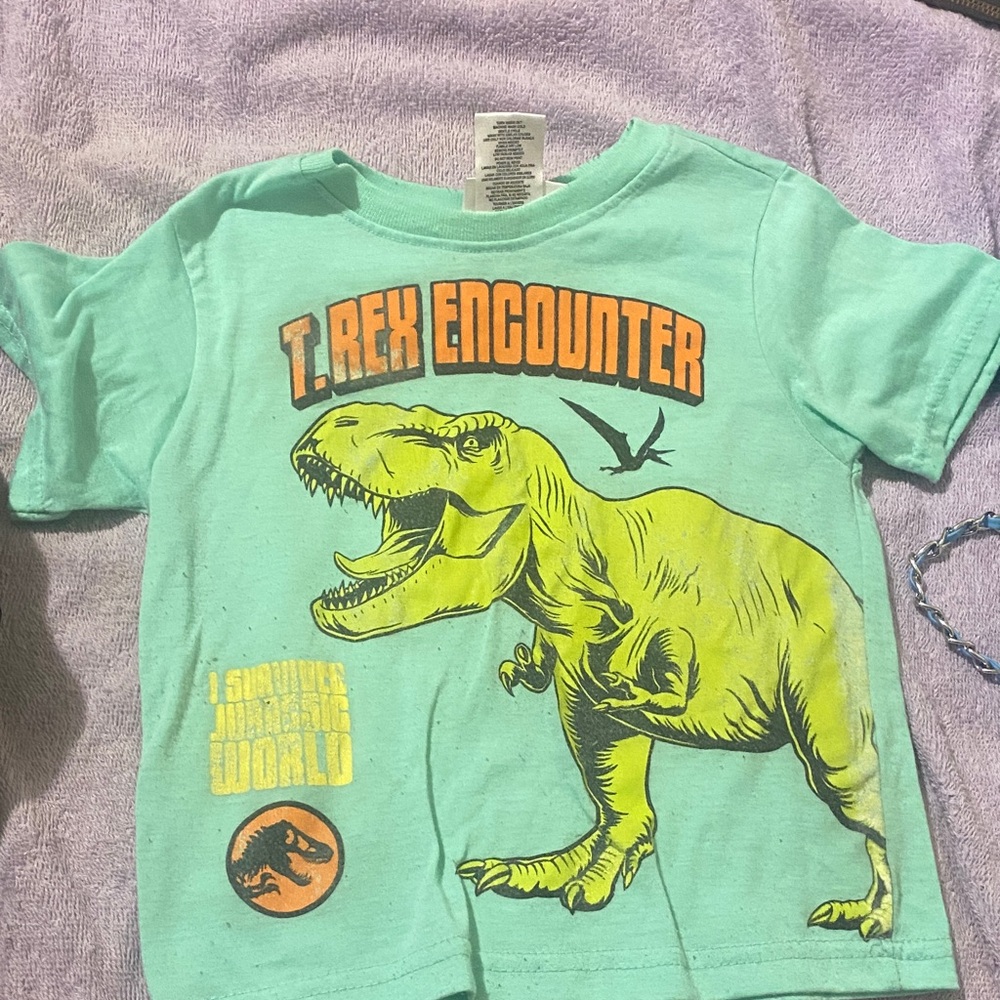 Dinosaur Adventure Kids Tee - Aqua